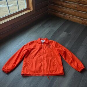 Vintage North Olmsted Eagles Jacket USA Made Large Orange button Windbreaker